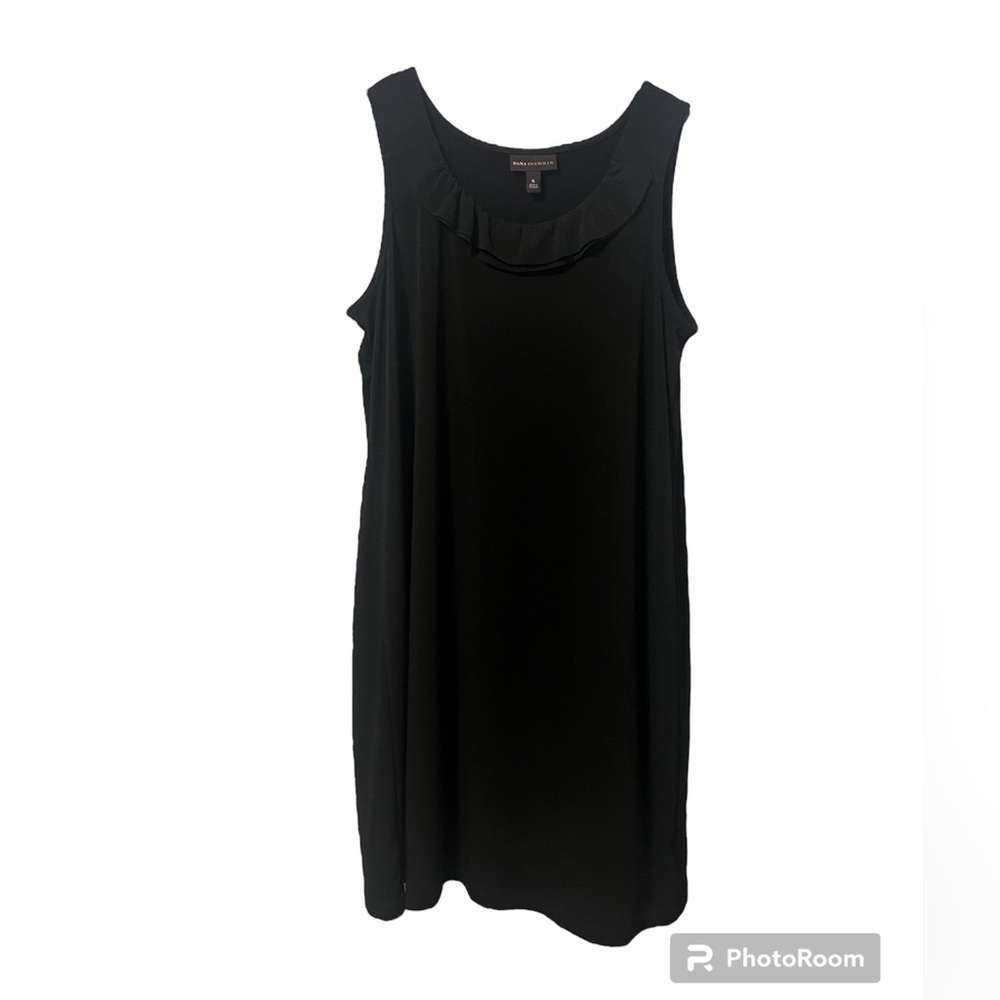 NWoT Dana Buchman Dress Sleeveless Ruffle Scoop Neck Size XL Little Black Dress